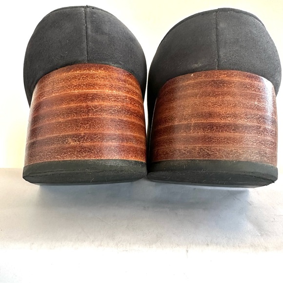 NISOLO SOPHIA INDIGO BLUE LEATHER NUBUCK BLOCK-HEEL SLIP-ON MULES. SzUS6/EU36 - Picture 9 of 11